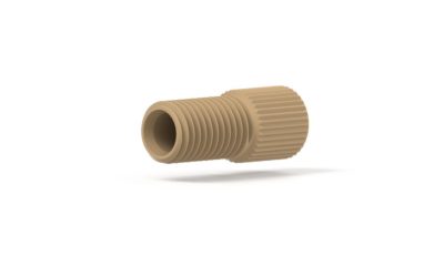 Upchurch Scientific Flangeless Nut for 3/16 inch OD Tubing, 5/16-24 Flat-Bottom, Standard Knurl, PEEK, Natural, 100/pk - P-132C - Click Image to Close